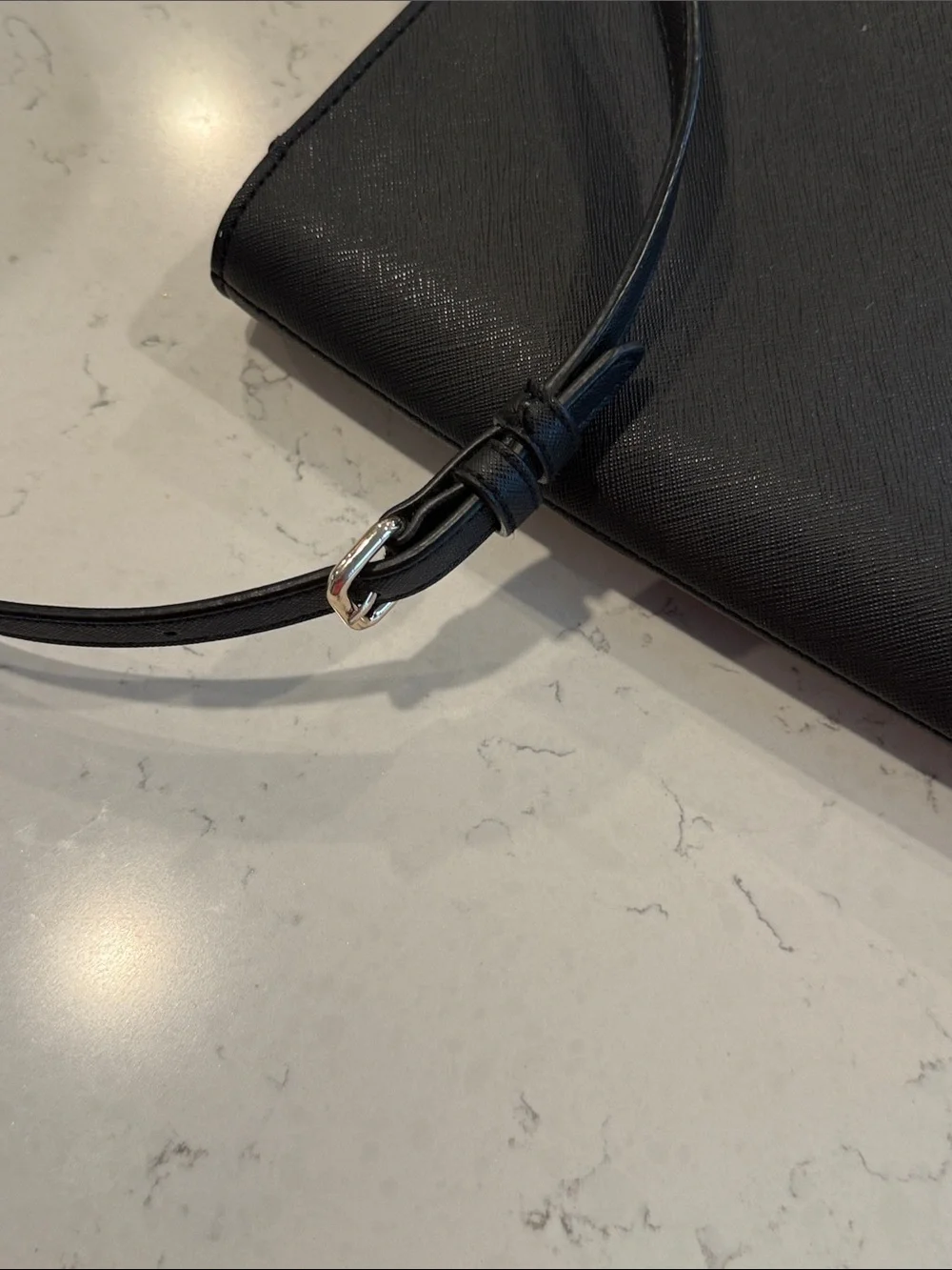 DKNY Black Leather Crossbody Belt Bag